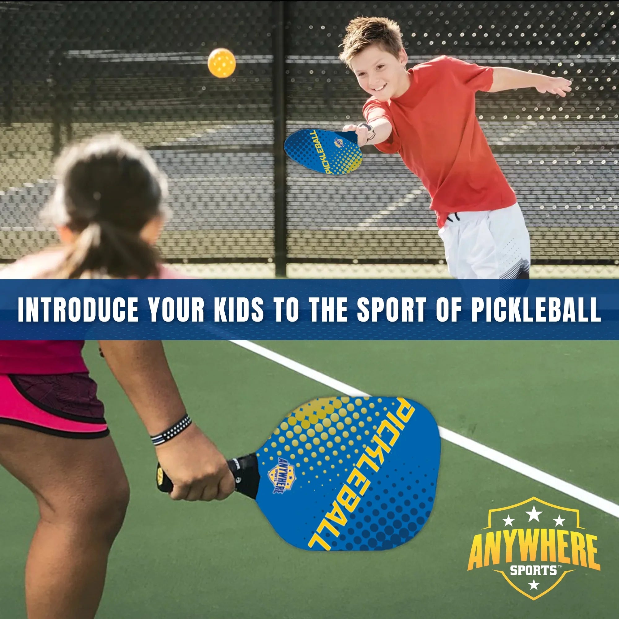 Youth Pickleball Set with Net, Paddles, and Balls R149351