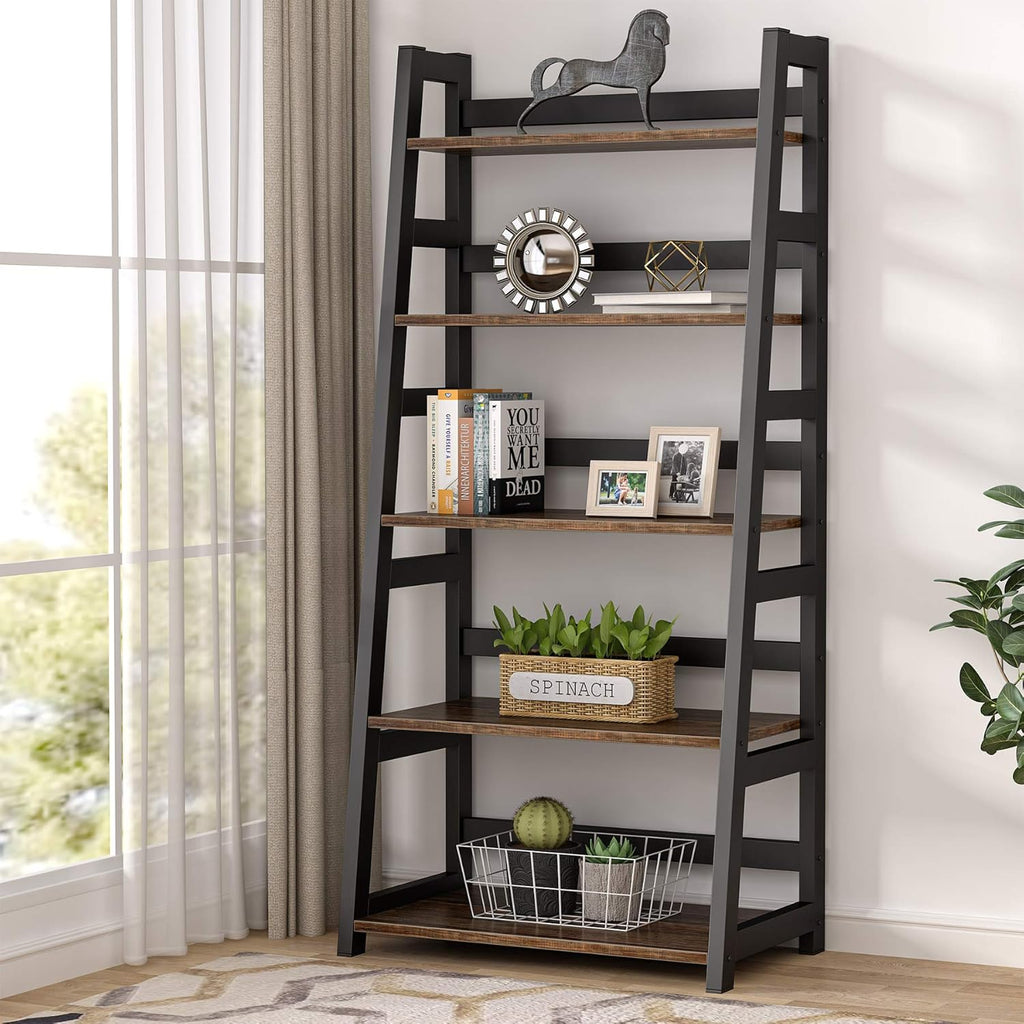 White 5-Tier Ladder Bookshelf A26532