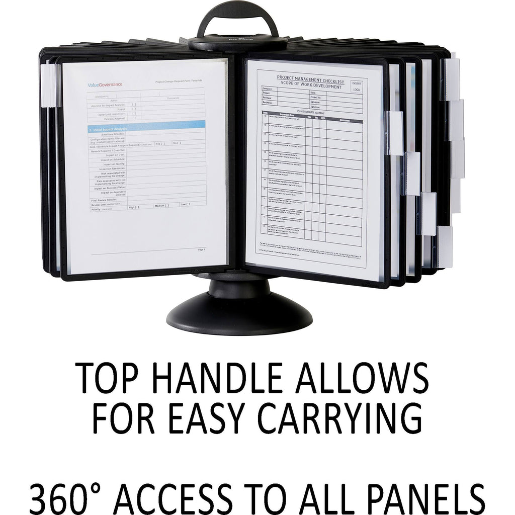 Black Sherpa 40-Panel Carousel Reference System, 80-Sheet Capacity I8229