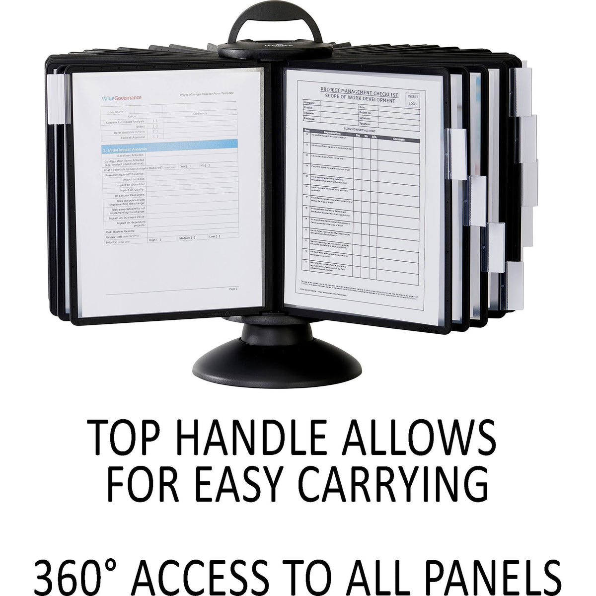 Black Sherpa 40-Panel Carousel Reference System, 80-Sheet Capacity I8229