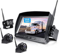Wireless Backup Camera with 7 Inch DVR Quad Split Monitor, HD 1080P 3 Cameras Back Up System with Recording V8161