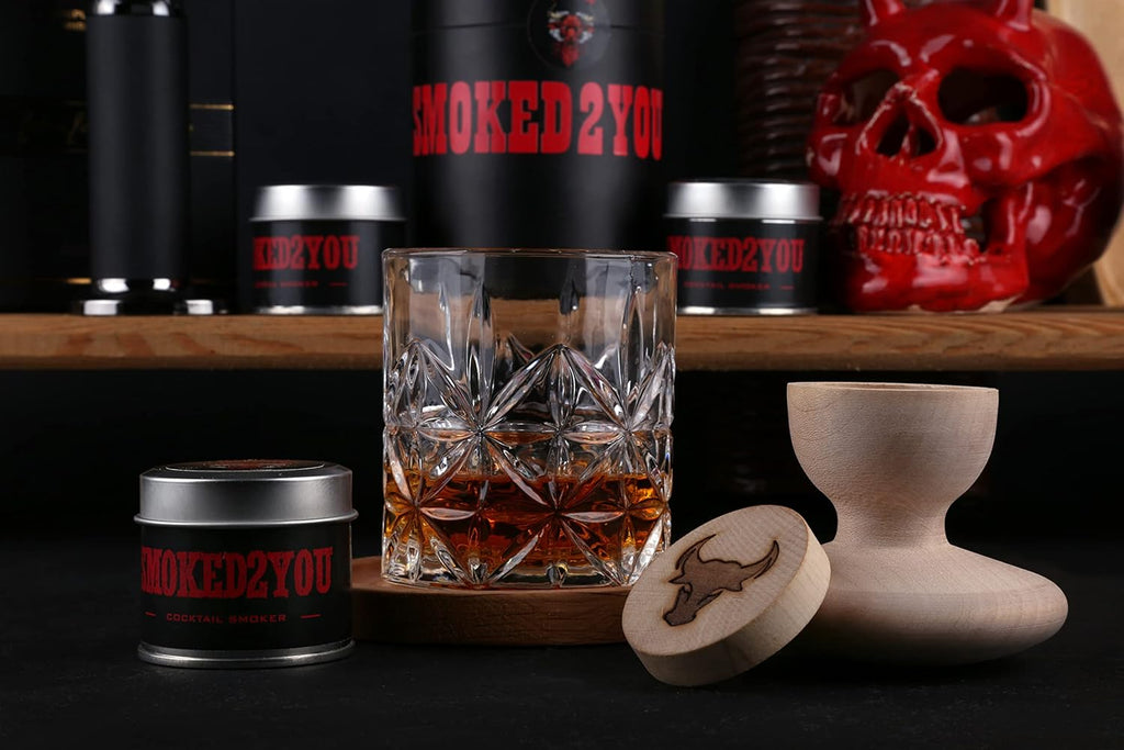 Cocktail Smoker with Oak Wood Chips, Smoking Glass Cloche Accessories Pack of 2 A271