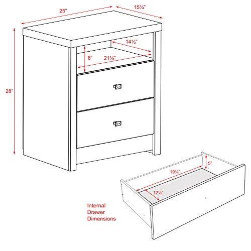 White 2 Drawer Nightstand I545