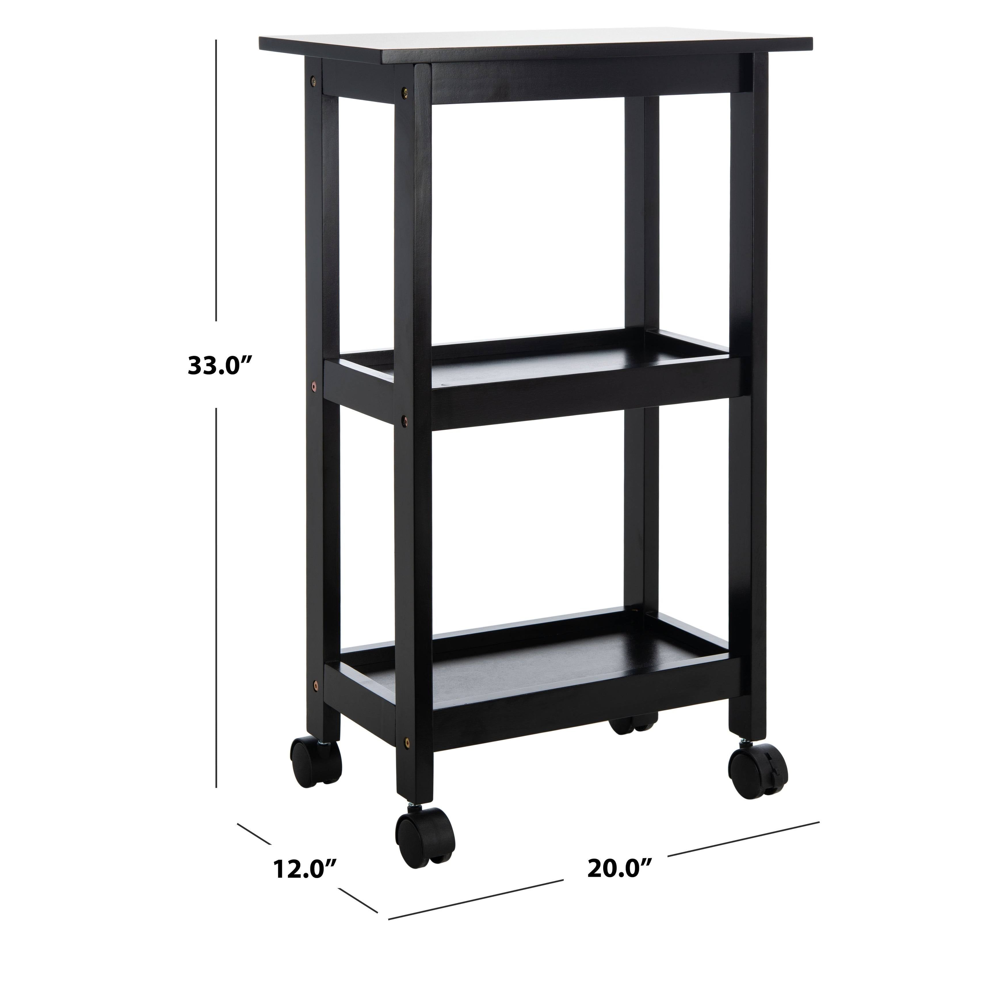 Black 2 Shelf Kitchen Cart S4166