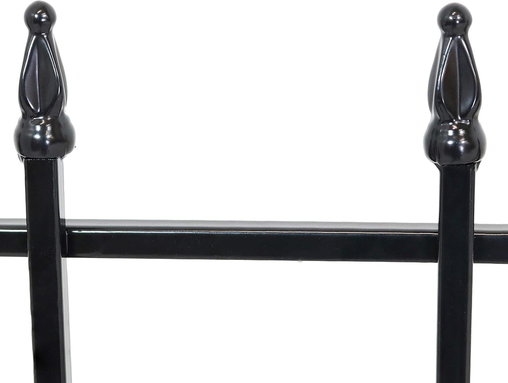 5-Piece Black Steel Garden Fence Panel Set T9049