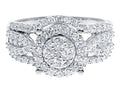 10k White Gold Round Diamond Cluster Engagement Ring R351914