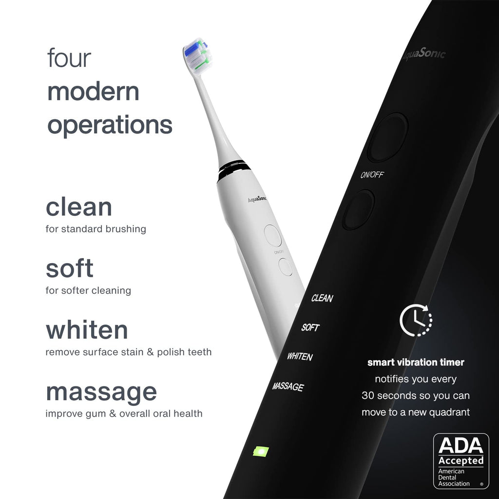 Electric Smart Toothbrush with 4 Modes, UV Sanitizing Base, 10 Brush Heads, 2 Travel Cases, Pack of 2 L5777