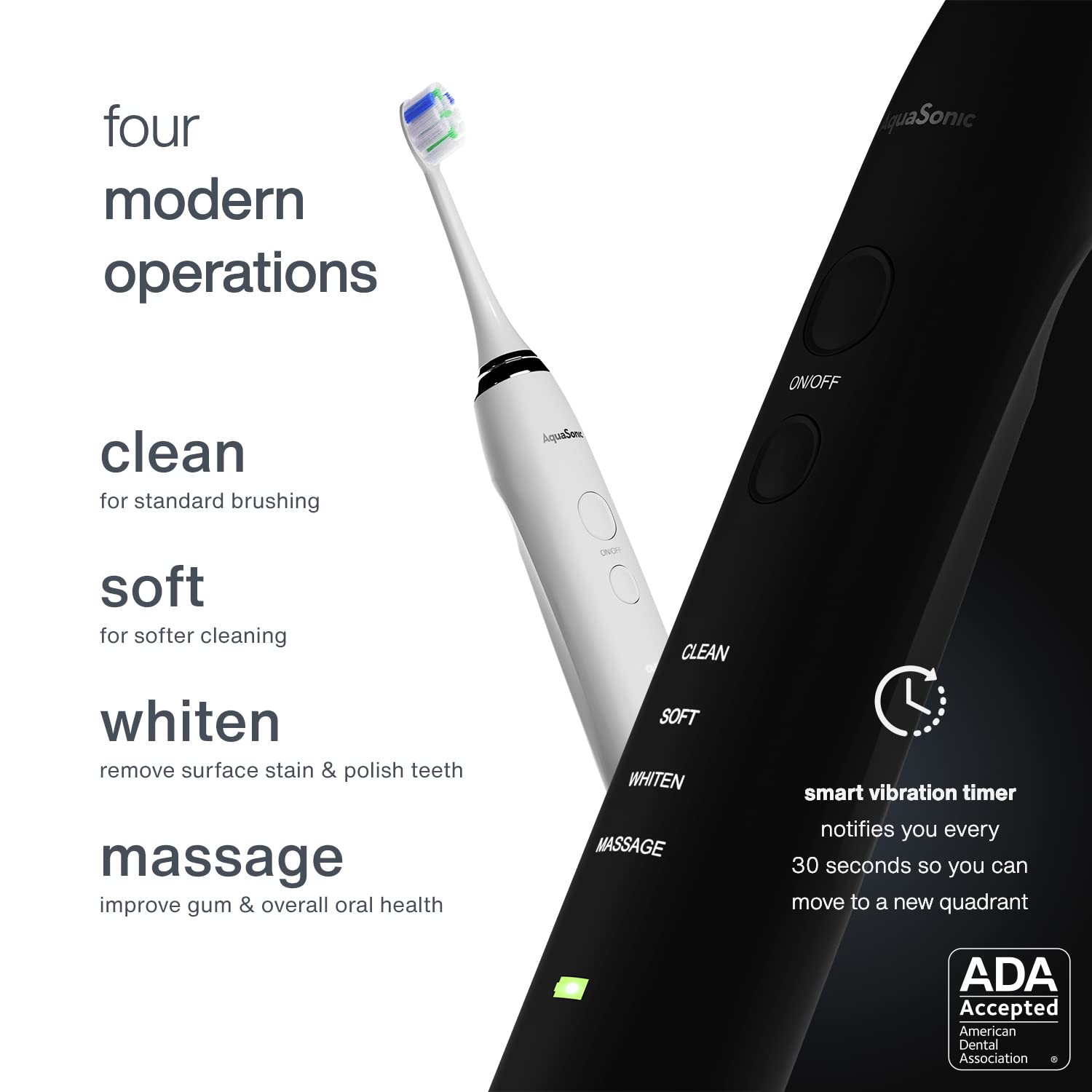 Electric Smart Toothbrush with 4 Modes, UV Sanitizing Base, 10 Brush Heads, 2 Travel Cases, Pack of 2 L5777