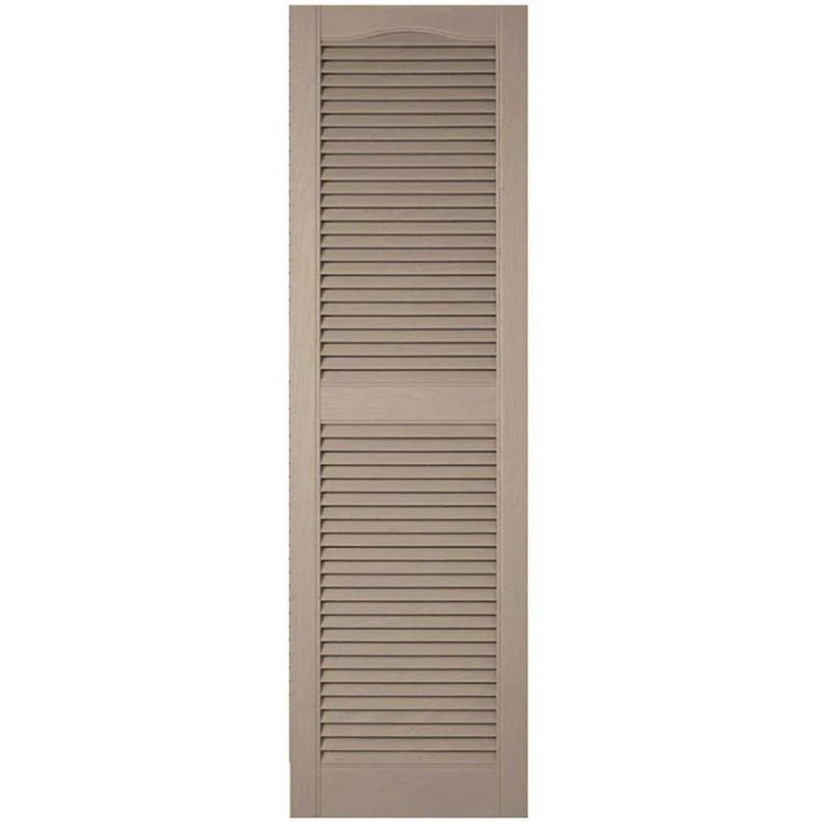 Vinyl Cathedral Top Center Mullion Open Louver Shutters with Shutter-Loks per Pair M49151