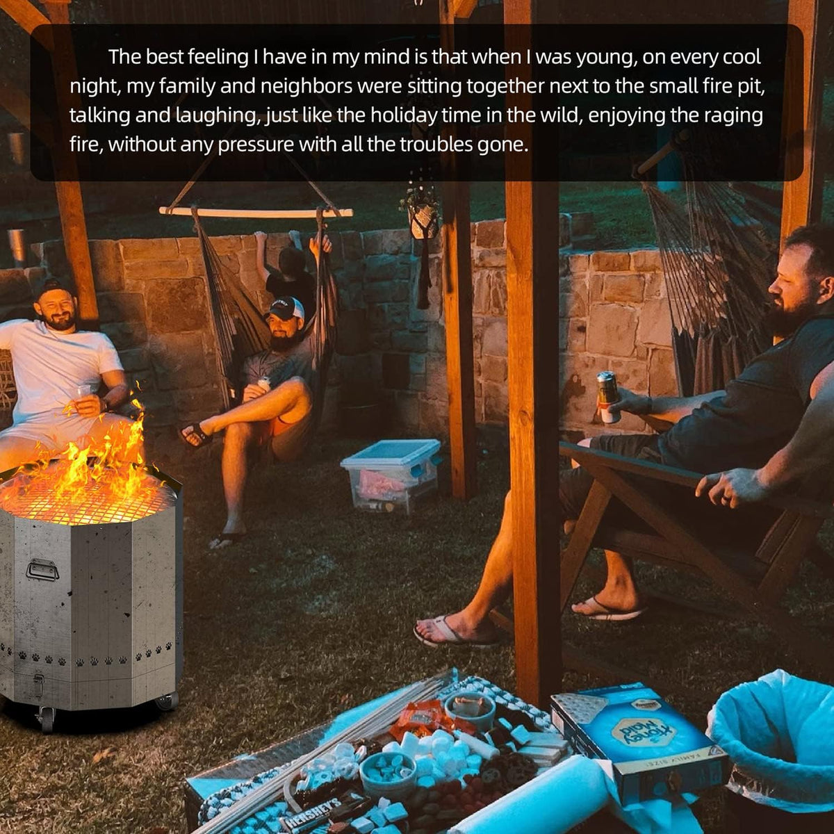 304 Stainless Steel Bonfire Fire Pit & Campfire Grill, Portable, 15.75x17.95 Inches I662