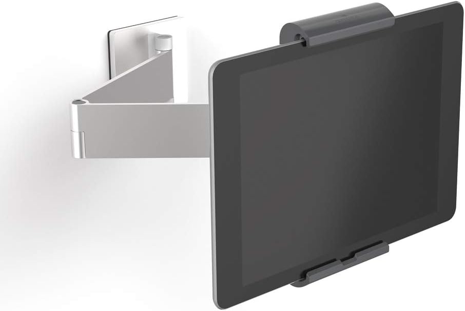 Tablet Holder Wall/Cabinet Mount, 360 Degrees Rotation, Anti-Theft Device, Silver/Charcoal, Pack of 2 I797131