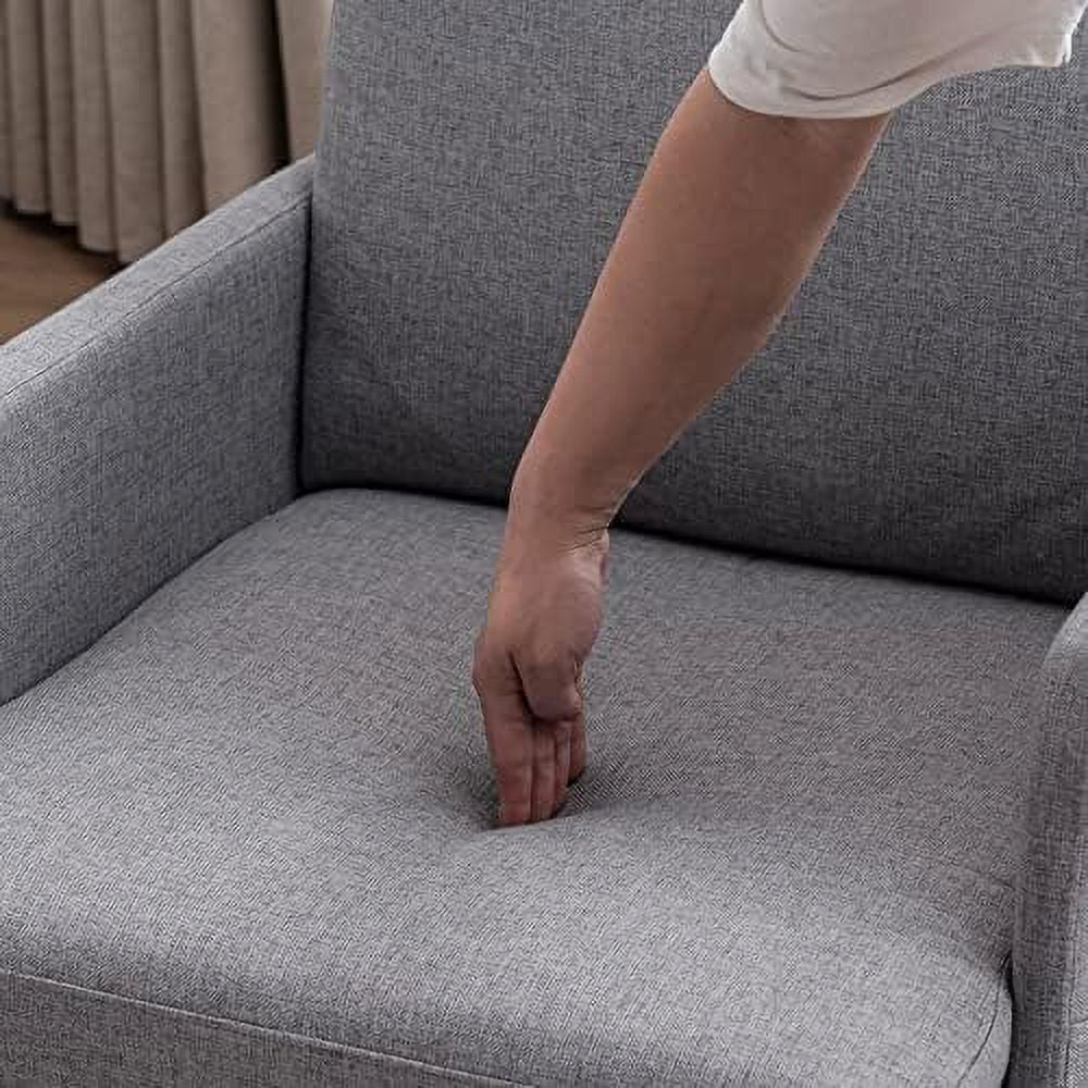 Dark Gray Fabric Lounge Chair with Metal Legs O589869