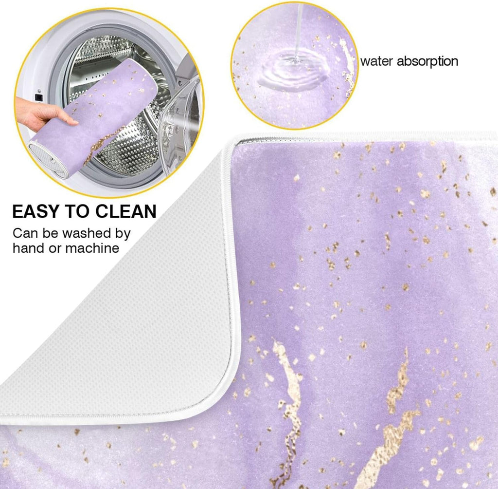 Purple Marble Ripple Dish Drying Mat, 18x24Inch C54972