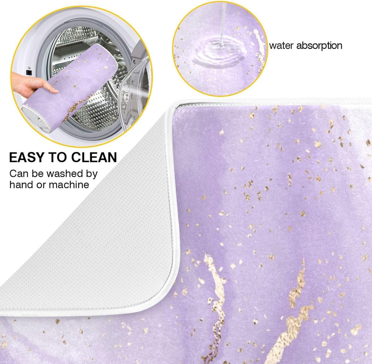 Purple Marble Ripple Dish Drying Mat, 18x24Inch C54972