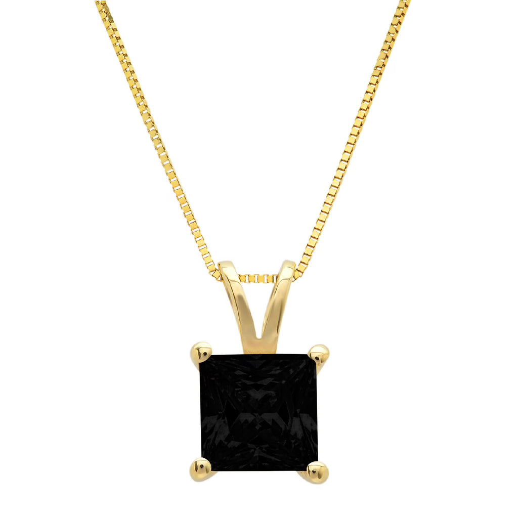 14k Yellow Gold Onyx Pendant with 18" Chain E279