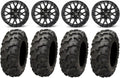 Matte Black 15 Wheels Blackwater Tires 4x137 Bolt Pattern 10mmx1.25 Lug Kit J110869
