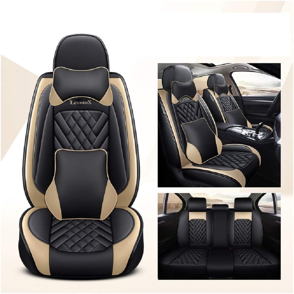 Red 5 Seats Full Set Car Seat Covers Q634901