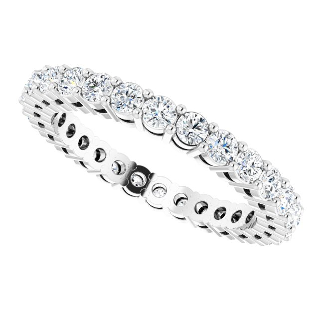 14K White 7/8 CTW Natural Diamond Eternity Band Size 5 P236893