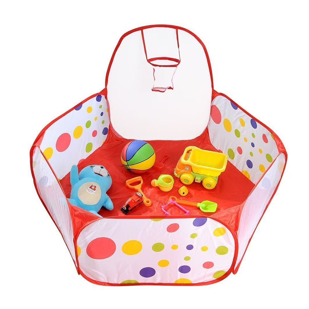 Ball Pit Tent Playpen with Basketball and Zippered Storage Bag B804