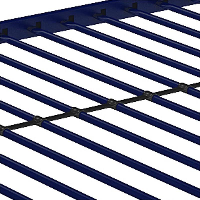 Twin Metal Loft Bed with Desk in Blue E910