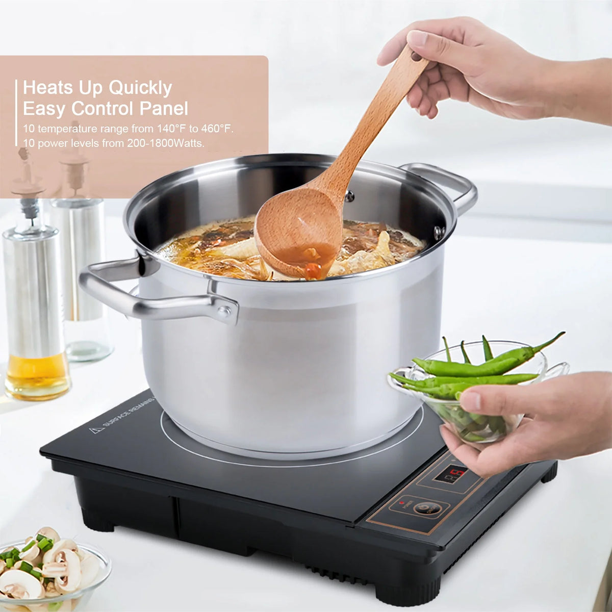 Silver Portable Induction Cooktop F44082