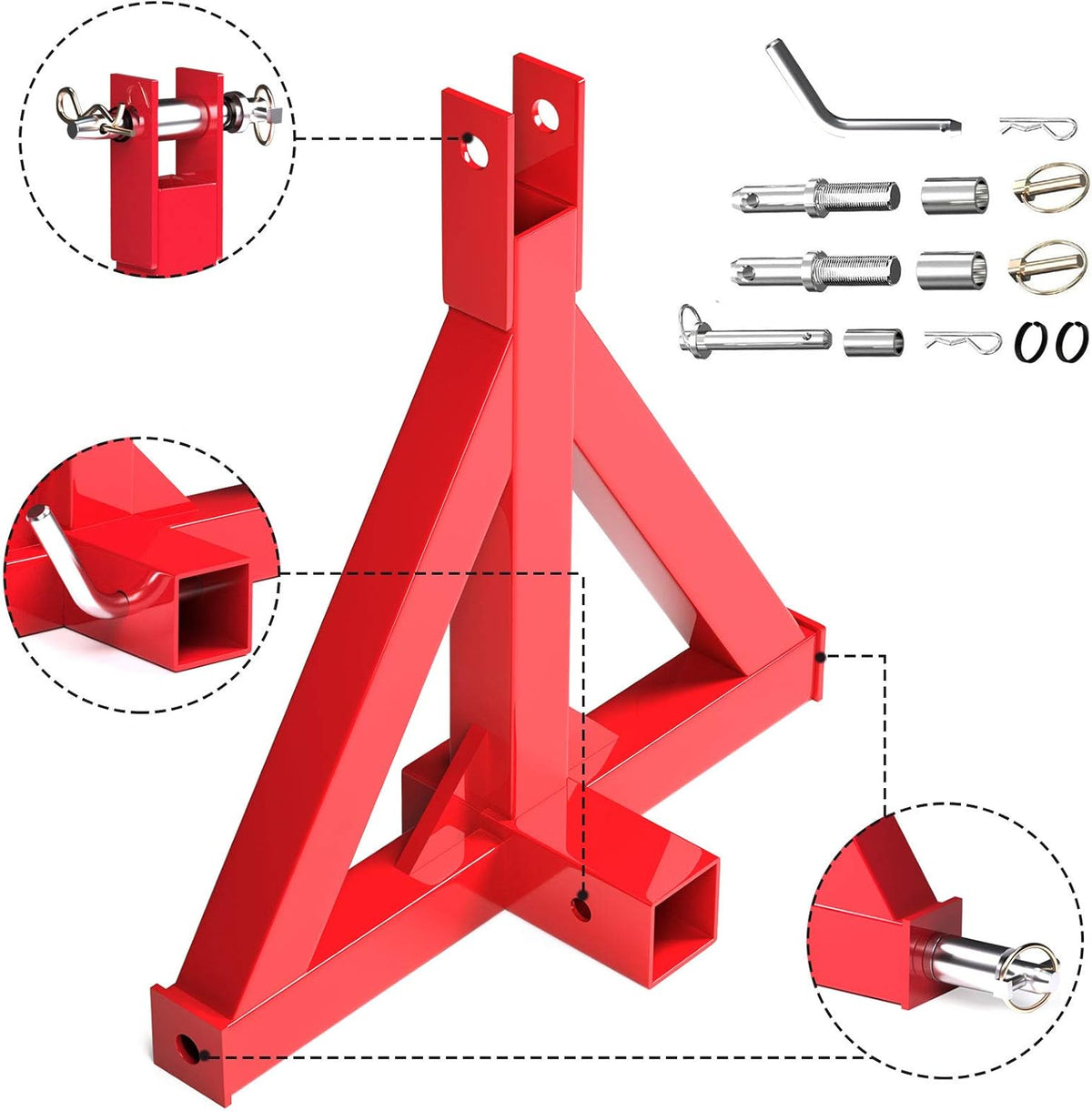 3 Point 2 Hitch Receiver Adapter Drawbar Trailer Adapter Category One Tractor Tow Pack of 2 S481