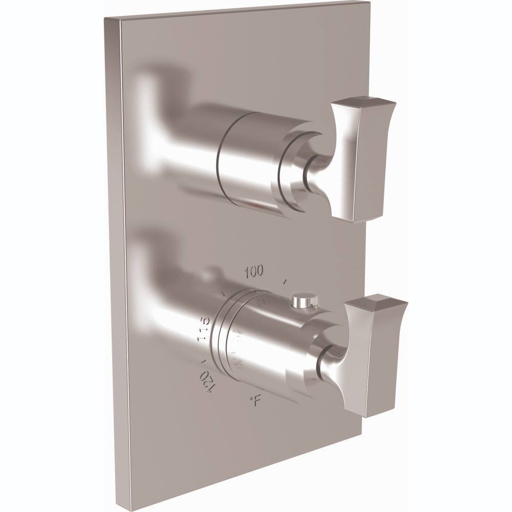 Flat Black Square Thermostatic Trim Plate with Handle Q75392