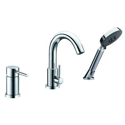 Single Handle Deck Mounted Roman Tub Faucet with Diverter and Handshower Chrome L227
