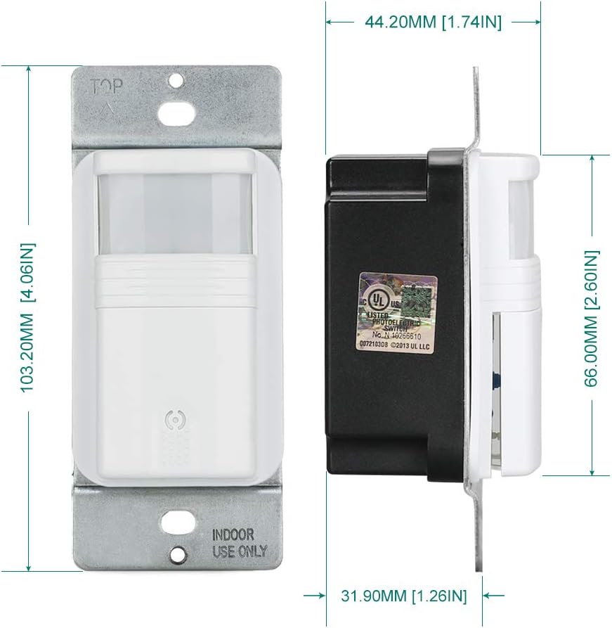 Motion Activated Wall Switch, Single Pole, 10 Pack A2945
