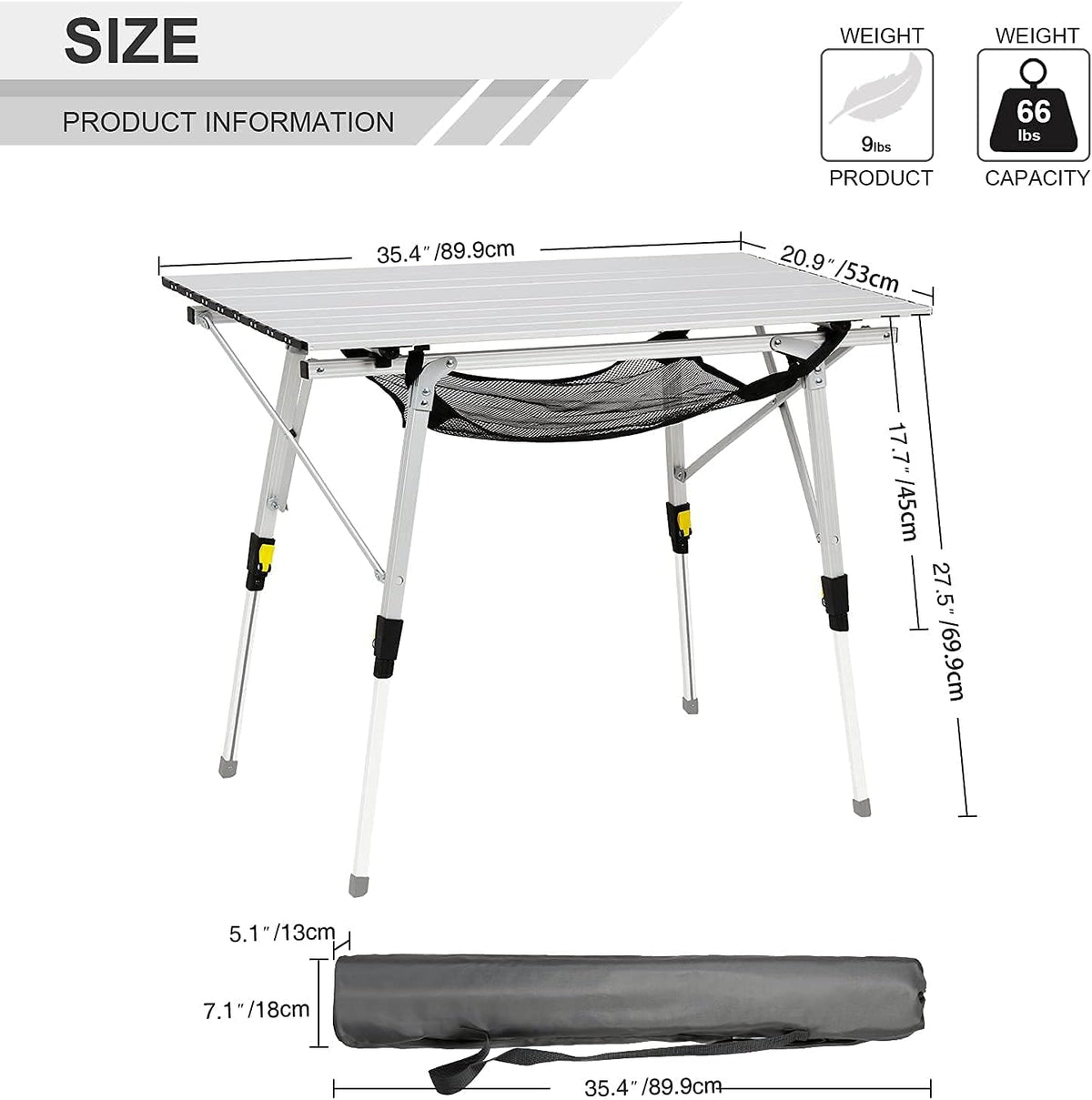 Portable Folding Camping Table Ultra Lightweight Aluminum N869