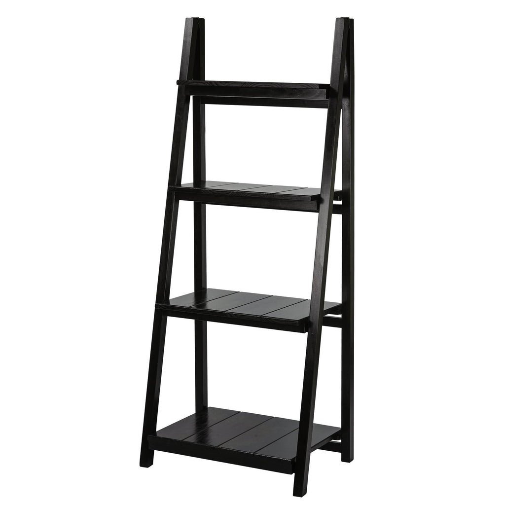 Black 4-Shelf Folding Bookcase O489003