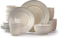 16 Piece White Stoneware Dinnerware Dish Set W252452