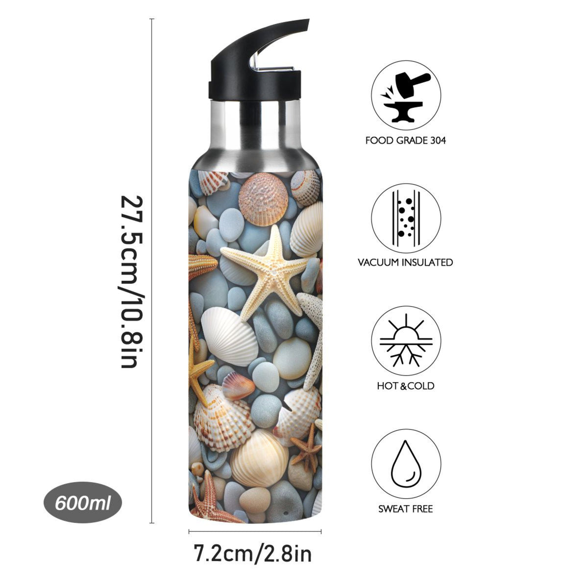 Stainless Steel Insulated Water Bottle with Straw Lid X3507