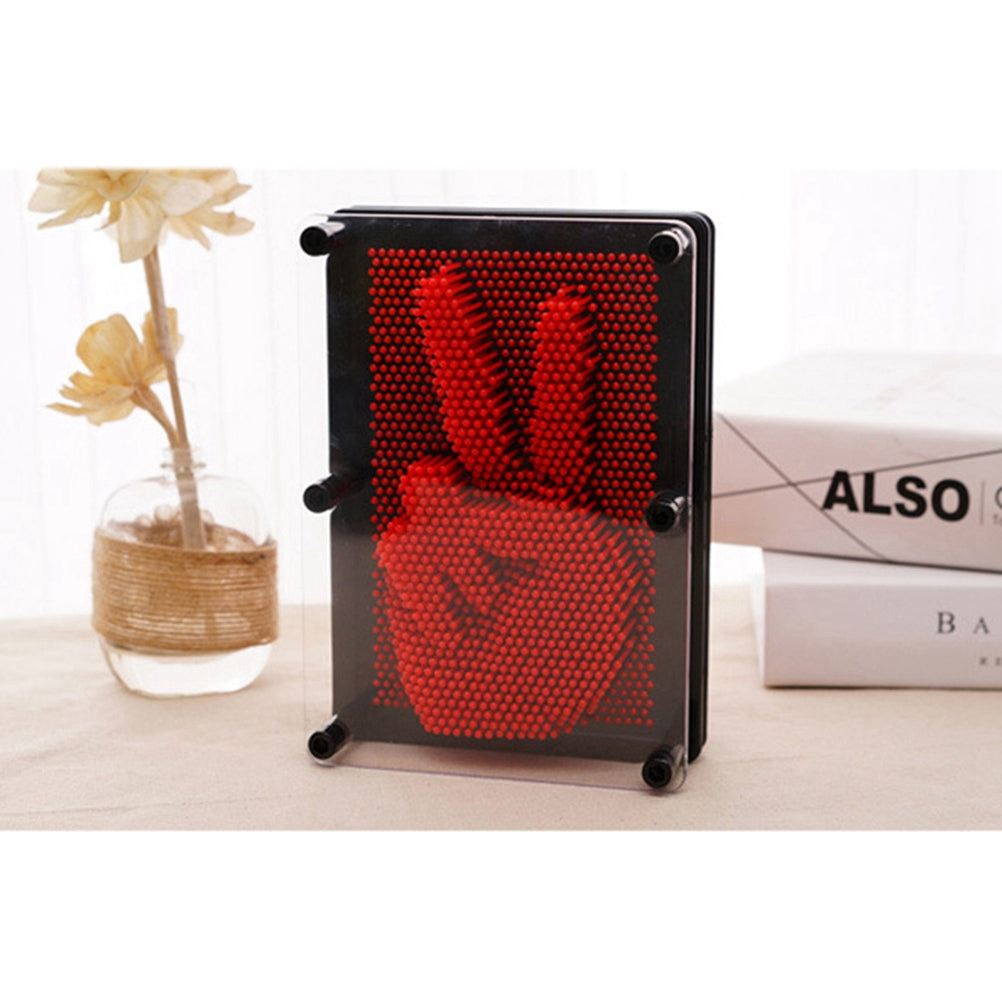 Red Color Pin Art Board Metal Silver Toy for Sculpture N649532