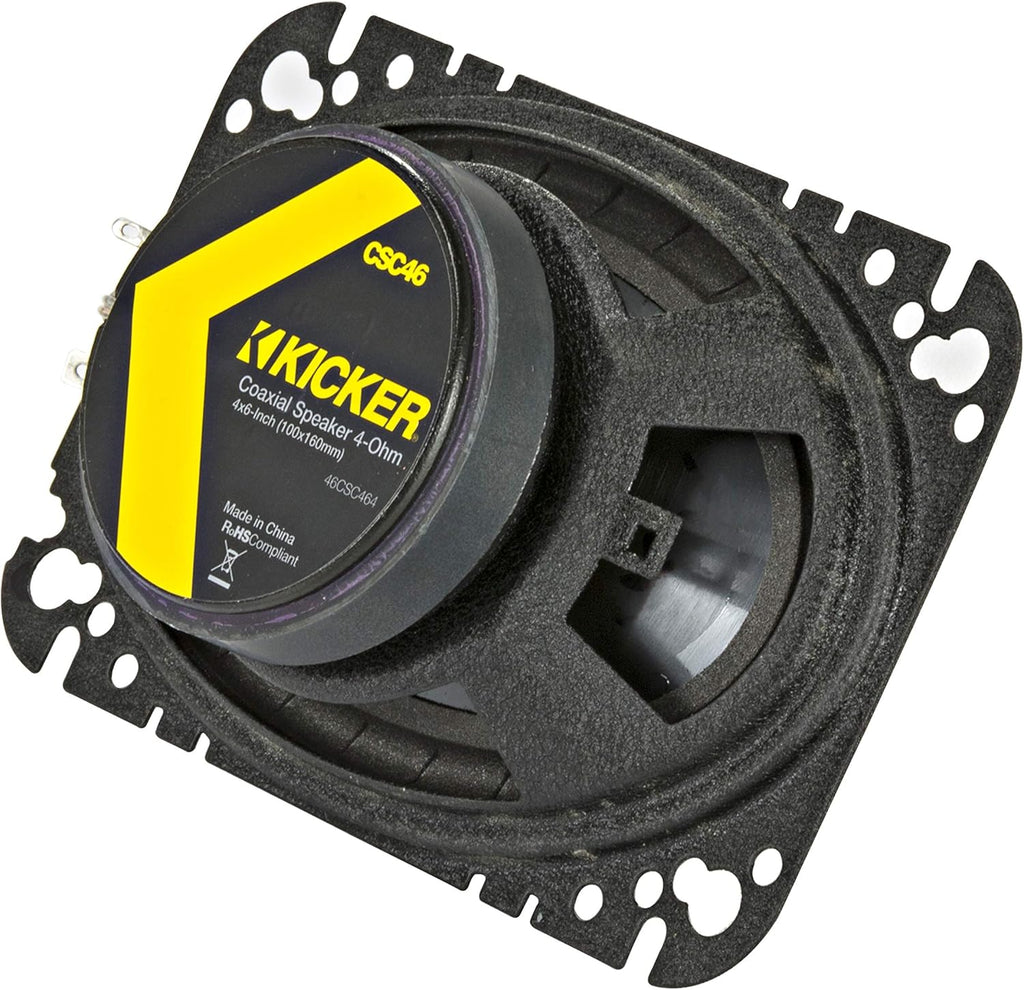 4 x 6 150 Watt 2-Way Car Audio Coaxial Speakers with Polypropylene Cone, Pair Pack of 2 A598