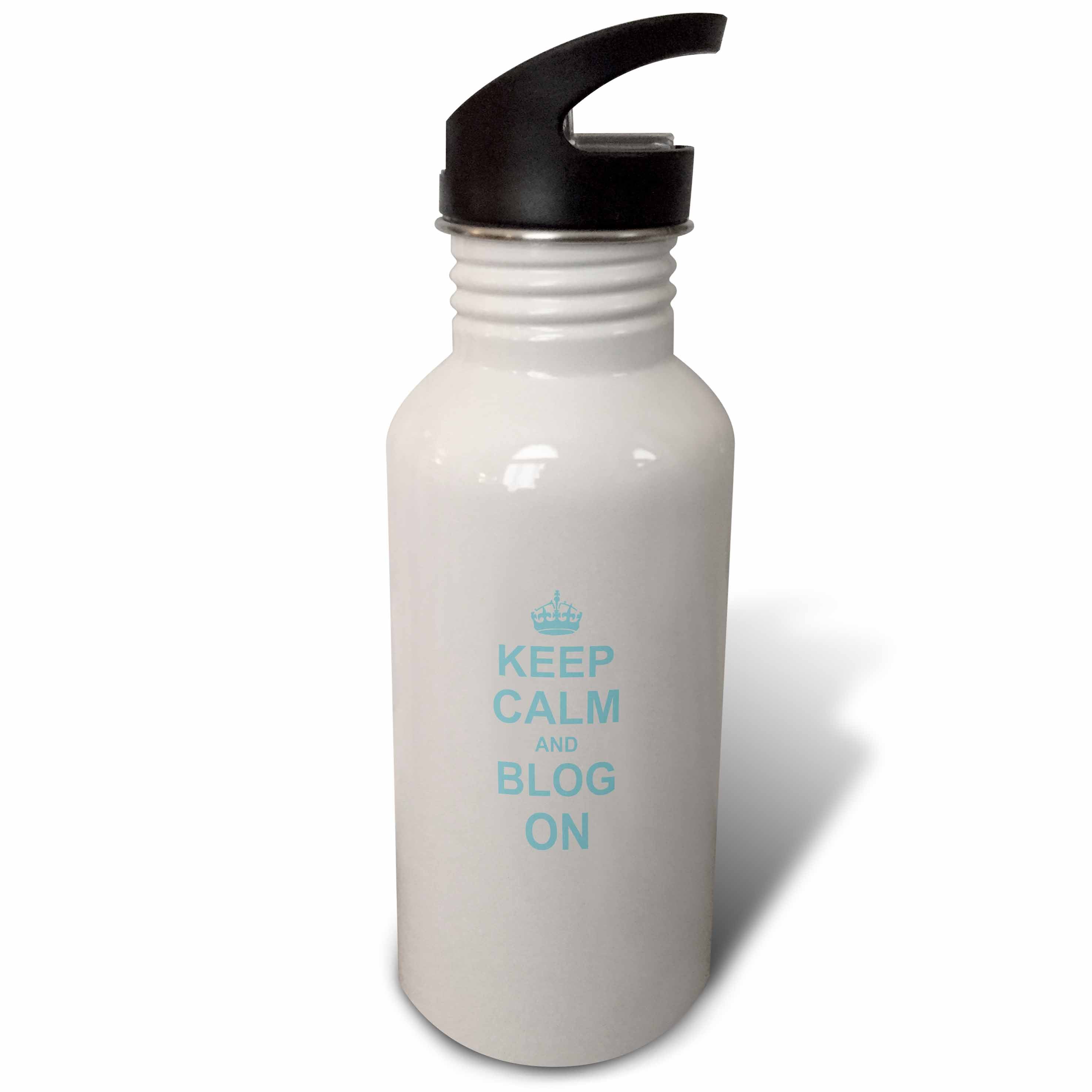 21 oz Blue White Sports Water Bottle U1184