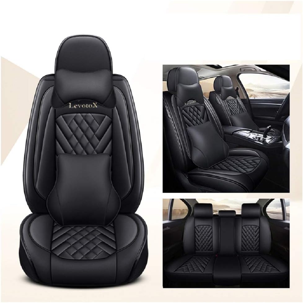 Red 5 Seats Full Set Car Seat Covers Q634901