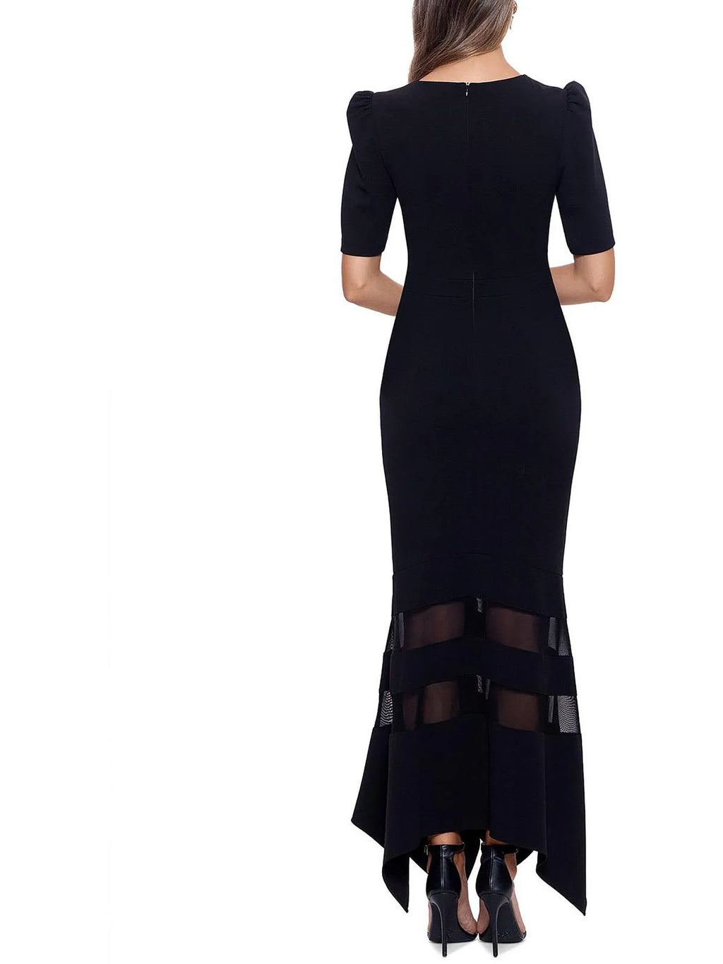 Illusion Fit & Flare Evening Dress N4042