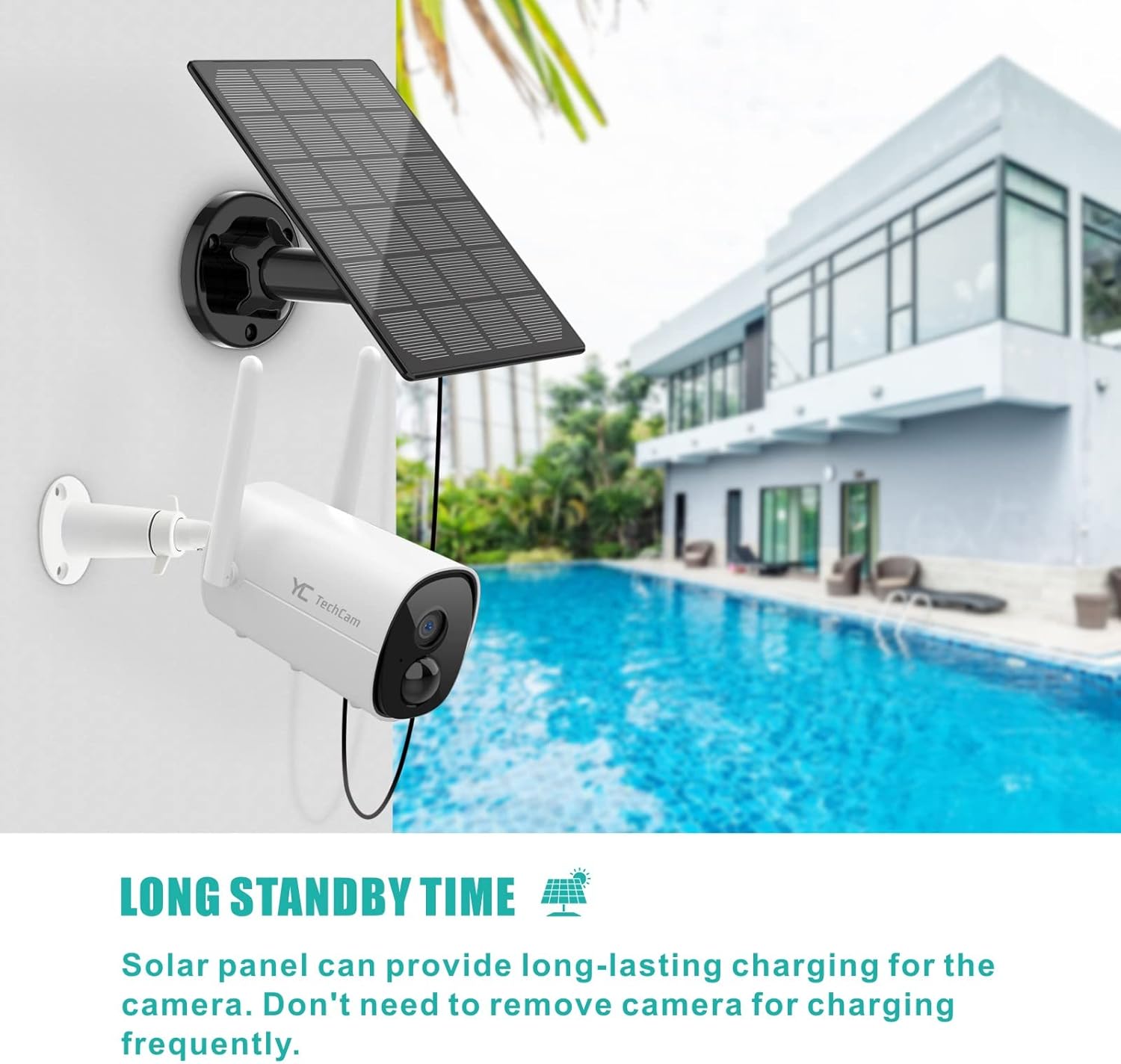 Outdoor Solar Security Camera Wireless 1080P HD Surveillance Camera G3247