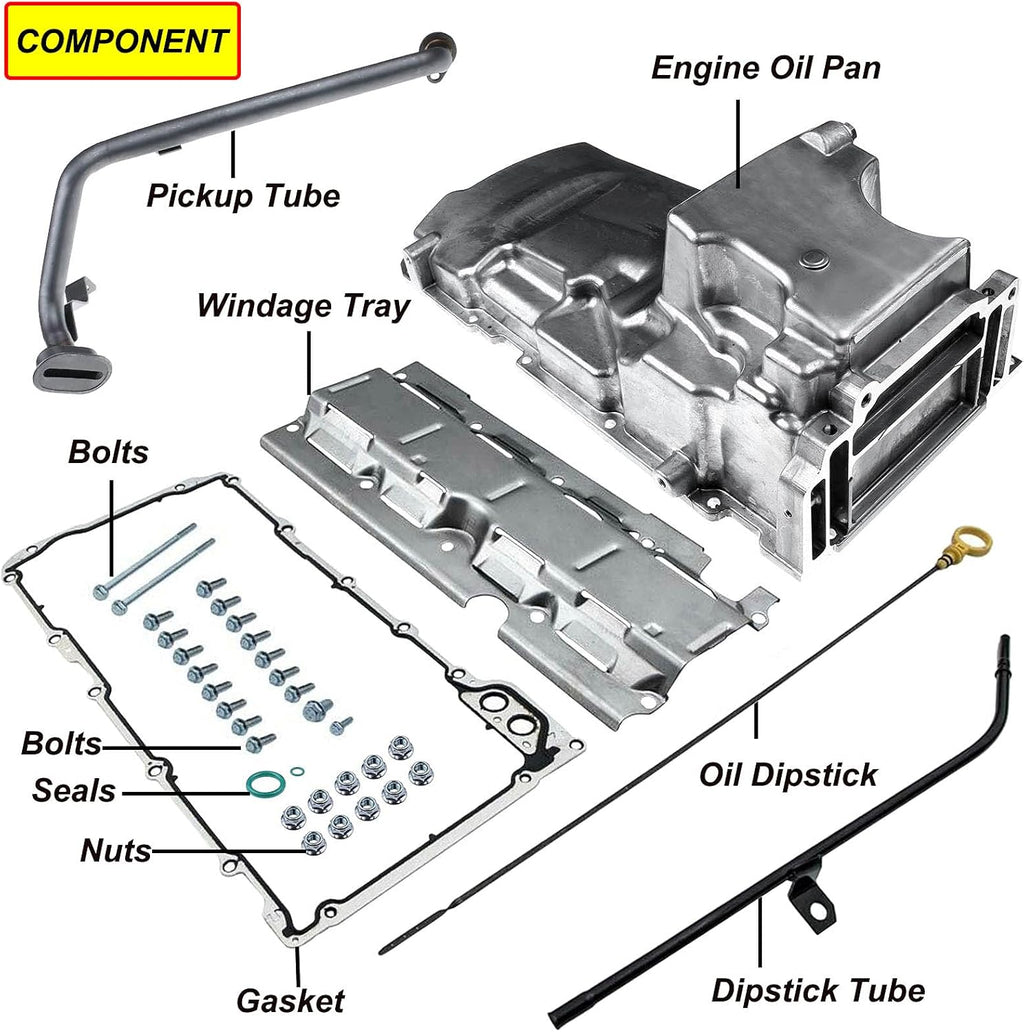 Aluminum Oil Pan Kit for Chevrolet GM LS V8 Engine C357073