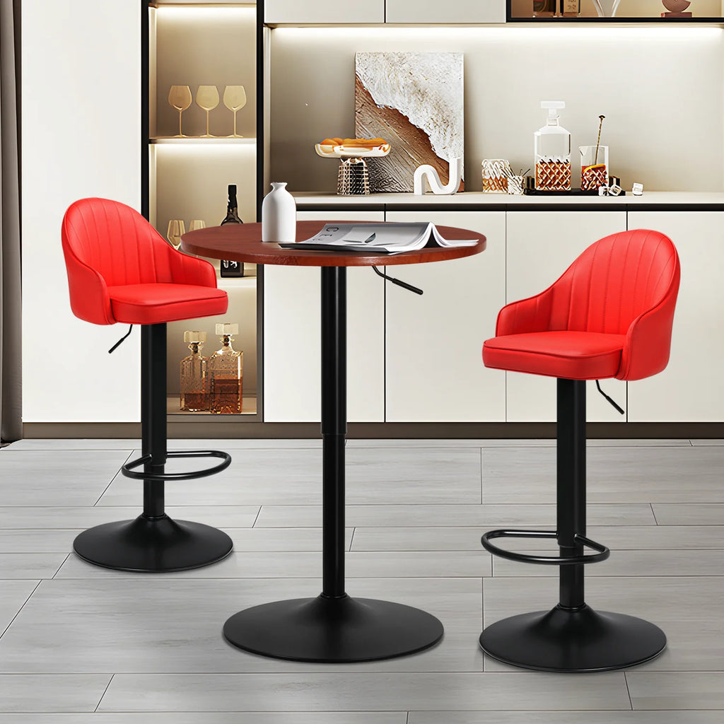 3 Pieces Bar Table and Chair Set with PU Leather Bar Stools N8184