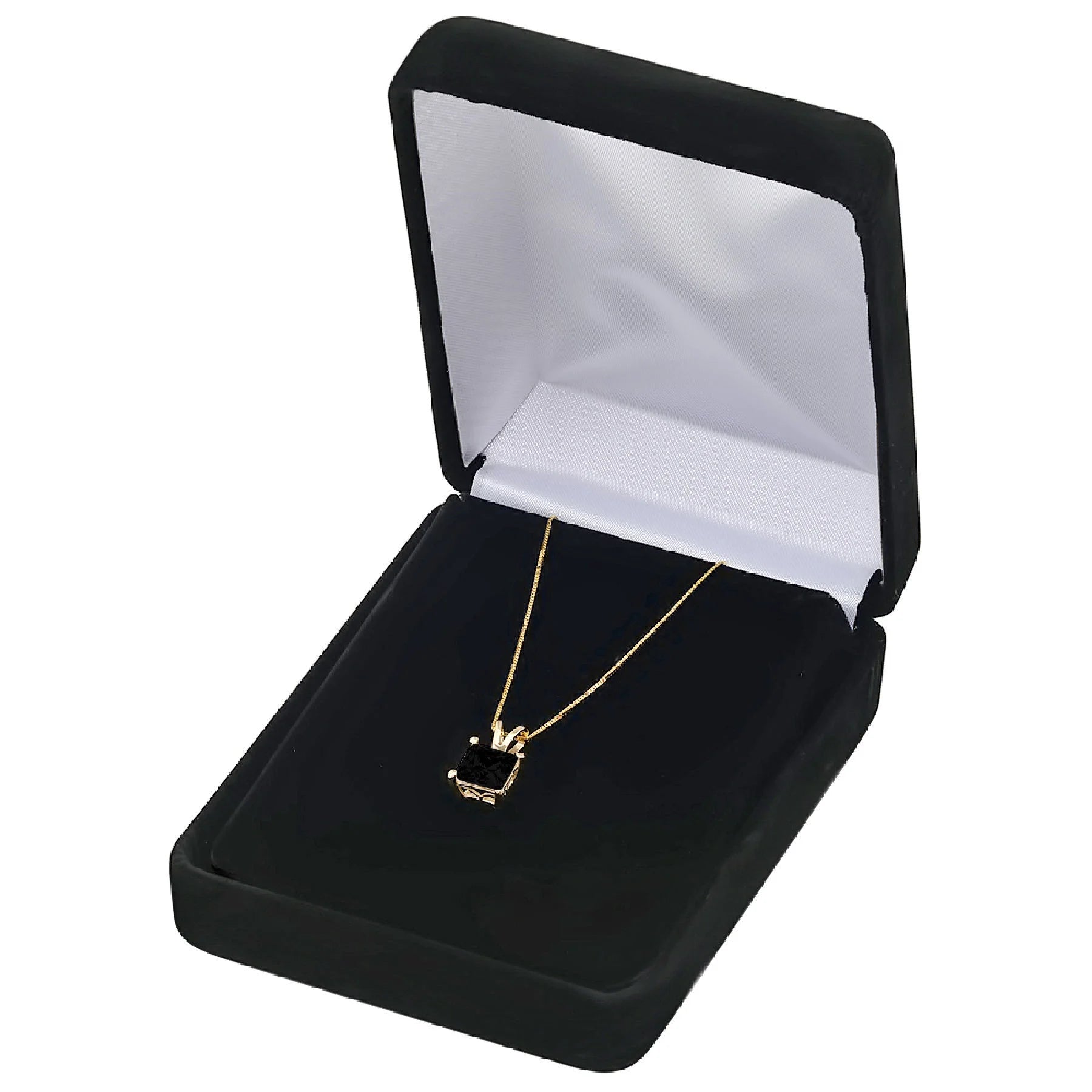 14k Yellow Gold Onyx Pendant with 18" Chain E279