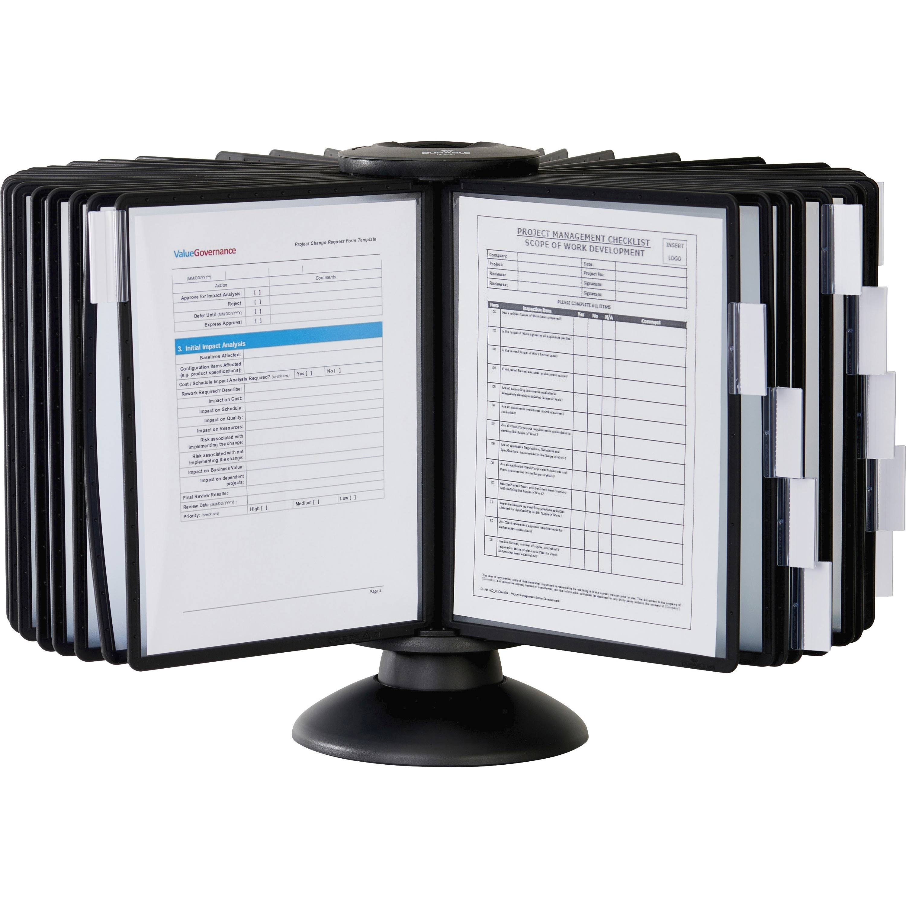 Black Sherpa 40-Panel Carousel Reference System, 80-Sheet Capacity I8229