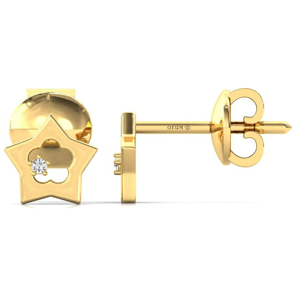 18kt Yellow/White Gold Diamond Stud Earring D528465