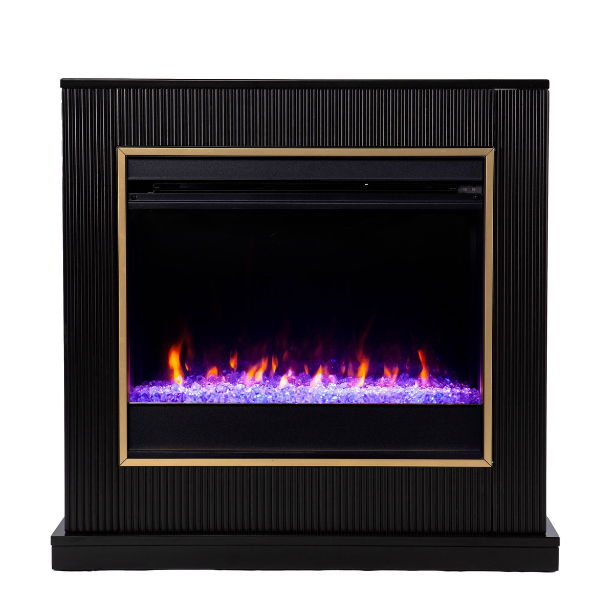 Black Wood Color Changing Fireplace V747