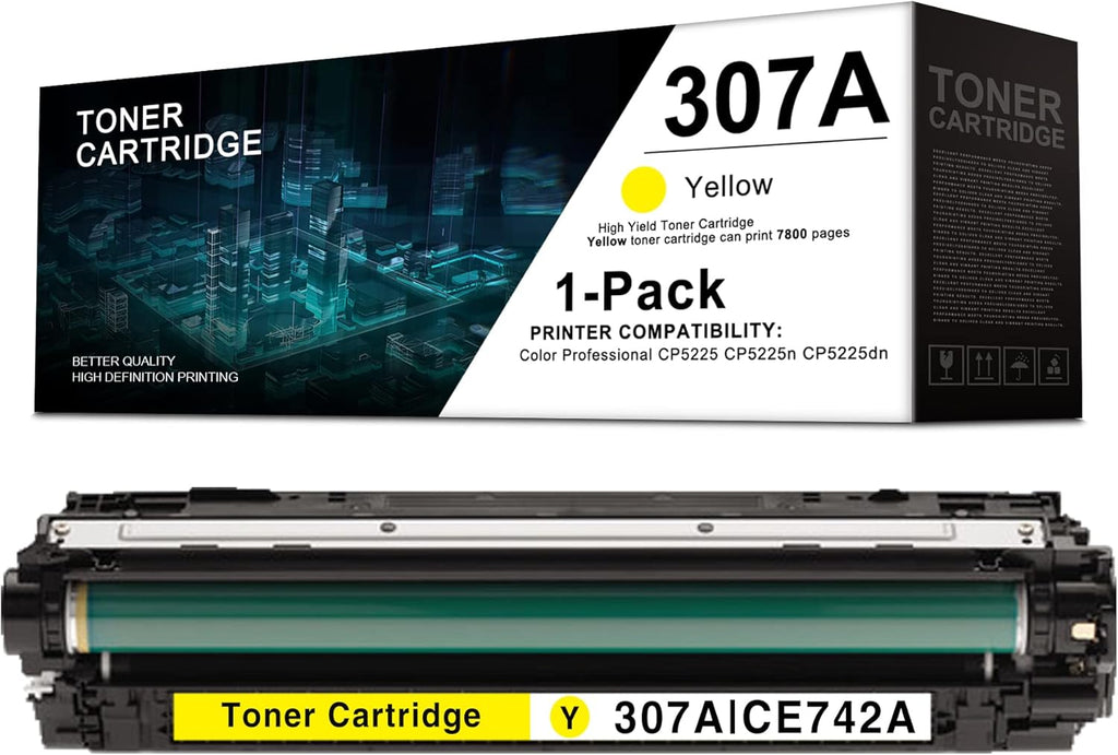 1 Pack Yellow Remanufactured Toner Cartridge for HP Color Professional CP5225 Printer E779