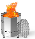 304 Stainless Steel Bonfire Fire Pit & Campfire Grill, Portable, 15.75x17.95 Inches I662