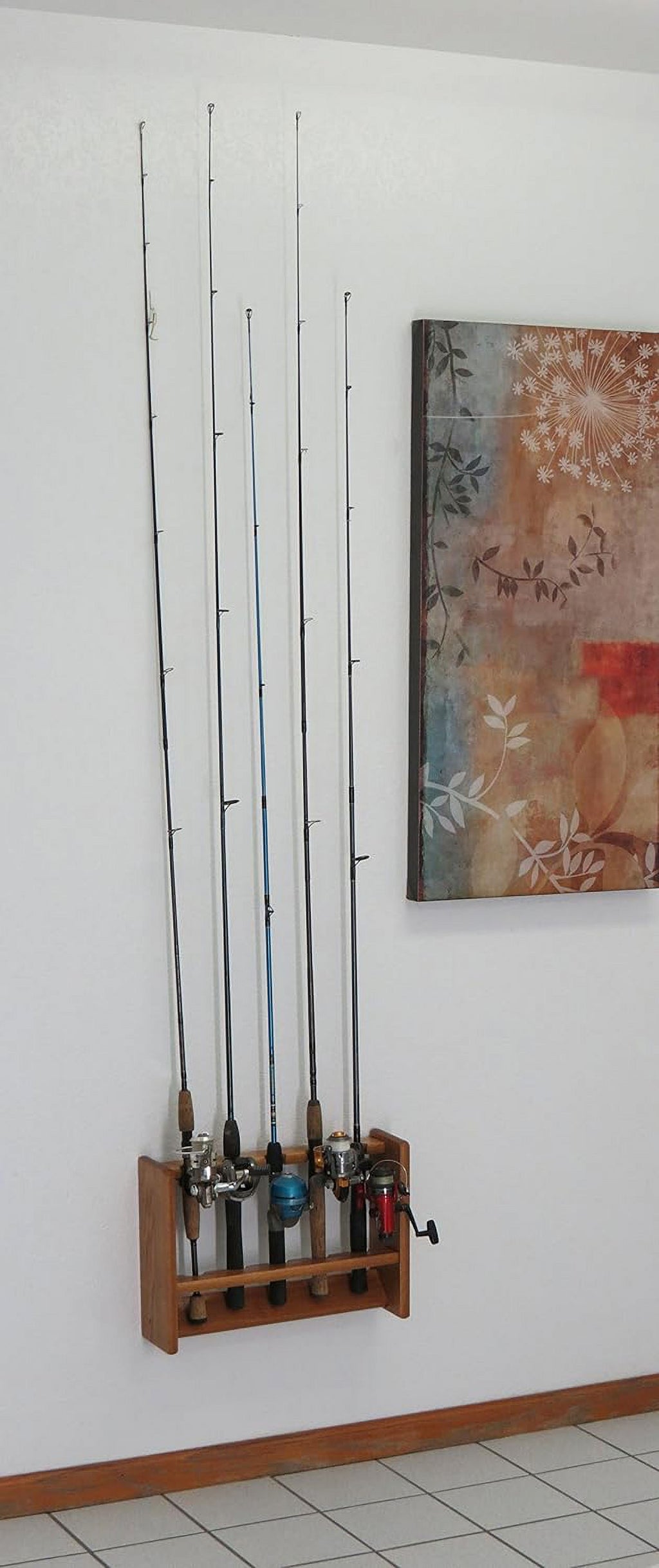 Medium Oak Fishing Rod Rack P250