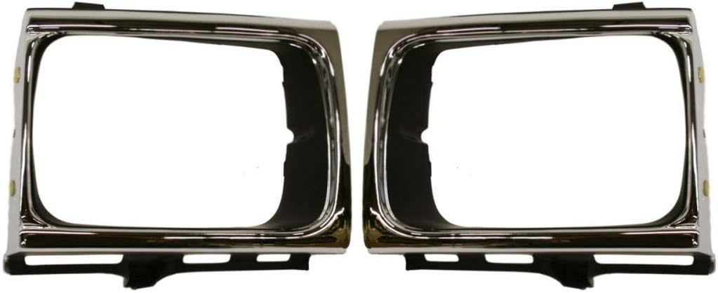 Chrome/Black Headlight Door Pair for Toyota Pickup 1992-1995 X311374