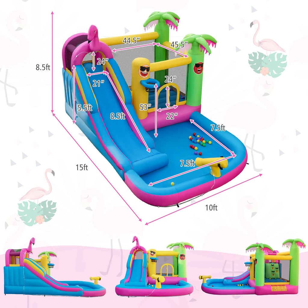 Tropical Inflatable Bounce Castle with Ocean Ball and 735W Blower H499